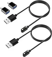 VeryFit Smartwatch Charging Cable, Fit for IDW19, IDW15, IDW13, ID208(BT), ID205L, ID206, and More, Replacement Magnetic USB Cable for Fast and Easy Charging, 3.3 ft, (ID-cableX2+Type CX2)