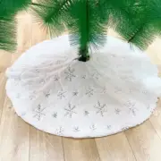Christmas Tree Skirt Snowflake Plush Floor Fur Mat Xmas Ornaments Home Decor