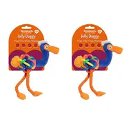 2x Rosewood Tough Multi-Texture Flamingo Soft Plush w/ Rubber Pet Dog Toy Large