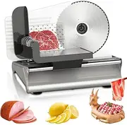 Electric Meat Slicer, 200W Multi-Function Deli Food Slicer with 7.5" Stainless Steel Blade, 0-15mm Adjustable Thickness,Meat Cheese Slicer,Lamb Roll Meat Cutter Machine for Lunch Meat, Steak, Beef