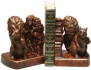 Bookends Bookend TRADITIONAL Lodge Squirrel Large Resin Hand-Painted Hand-Cast