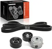 Engine Serpentine Belt Drive Kit Compatible with Chevrolet Silverado 2500 HD, Silverado 3500, 2001-6.6L