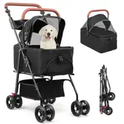 Advwin 3-In-1 Pet Stroller Pet Travel Carrier Pushchair Pet Pram