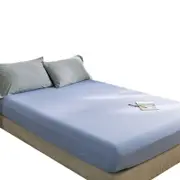 Catzon Cotton Sheets Mattress Dustproof Protective Cover Fabric Bedding-ClearBlue