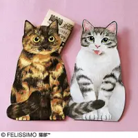 在飛比找誠品線上優惠-日本 FELISSIMO 貓咪伸舌頭紅包袋/ 玳瑁貓X黑灰虎