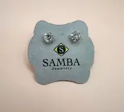 Sterling Silver Cubic Zirconia Round Stud Earrings