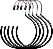 5 Pcs Round Scarf Hanger Scarf Holder Large Size Scarf Holder with Hooks Hanging Rings Scarf Holder for Tie Belts Hat (Black)