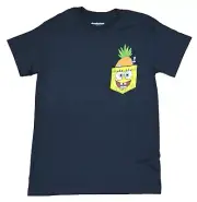 Spongebob Squarepants Adult New T-Shirt - Bob Pineapple Pocket Pic
