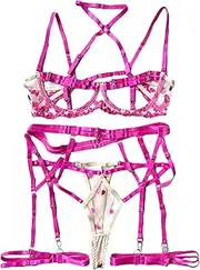 [Zylphorix] Women's Elegant Black Sheer Lace Bra & Thong Set - Delicate Floral Pattern with Adjustable Spaghetti Straps