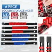 New 6Pc Socket Holder Sockets Storage Rail Rack Organizer Mountable Sliding