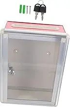 OFFSCH Hanging Suggestion Box Office Complaint Box Red Transparent Design Easy Wall Mounting for Feedback and Mail Storage