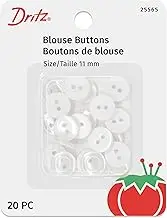 Dritz Blouse, White Pearl, 11mm, 20 pcs Shirt Buttons, Count