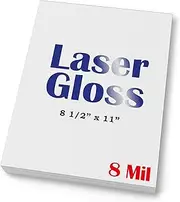 8 Mil Laser Gloss Cardstock - Single Sided Glossy Photo Paper for Laser Printers - 8 1/2" x 11" - 20 Sheets