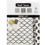 Homemade With Love Food Craft Tissue 24/Pkg Black And White