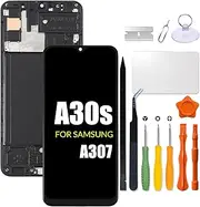 Replacement for Samsung Galaxy A30s LCD Screen with Frame INCELL for Samsung A307 A307F A307FN A307G A307GN A307GT Touch Screen Digitizer Assembly LCD Display with Repair kit(No Figerprint Function)