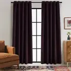 Cadence & Co Byron Matte Velvet 100% Blockout Eyelet Curtains TwinPack Aubergine
