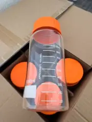 1-liter Borosilicate Media Jars with Orange/White Caps-24 pieces