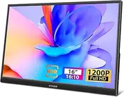 Portable Monitor, 16 Inch 1920 * 1200 IPS Laptop Monitor, USB C Travel HDMI Computer Display, Slim Lightweight with Speakers&Vesastand, Travel Monitor for Mac PC Phone PS4/5 Xbox Switch