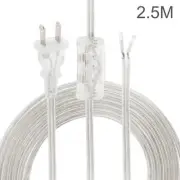 Transparent Lamp Cord SPT-2 18AWG for Wiring Extension Cable Button Switch US
