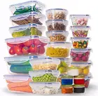 52 Pcs Large Food Storage Containers with Airtight Lids- Fridge Pantry Organiser