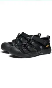 Children's Keen Newport H2 Sandals Size 7 Black/Keen Yellow - NEW IN BOX