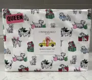 CYNTHIA ROWLEY Christmas Dogs Queen Sheet Set NEW Scottie Bulldog Westie Beagle