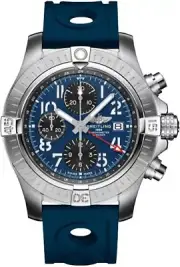 Breitling Avenger Chronograph GMT 45 Steel Blue Dial Mens Watch A24315101C1S1