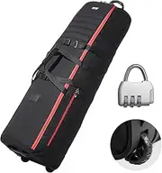 [VEVOR] Golf Travel Bag, Outdoors Soft-Sided Golf Travel Cover Case, Heavy Duty 1000D Nylon Wear-Resistant, Padded Golf Luggage Case Cover with Wheels, Foldable Golf Club Storage Bag for Airlines