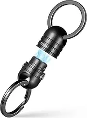 TISUR Key Holder, Magnetic Releaser, Load Capacity 44.1 lbs (20 kg), Double Side Button, Magnet, Strong, Locking Function, Separated Type, Quick Release, Keychain, Stylish, Car Key Holder