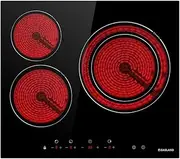 [GASLAND] Chef CH603BF 60cm Built-in Ceramic Cooktop, Glass Electric Cooker with 3 Burners, with Dual Zone Touch Control Timer Child Lock, 5400W Total Output