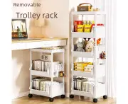 Storage Shelves movable bookshelf storage household trolley with wheels floor simple bookcase children's toy storage Shelves