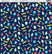 American Crafts Brands School & Boys Cardstock 12"X12"-Back To School- - 25 Pack