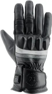 Helstons Bora Heated Motorcycle Gloves, black-grey-white, Size XL for Men Black Grey White