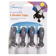 4pc Dreambaby Strollerbuddy Blanket Clips Attachment Peg For Stroller/Pram Grey
