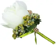 [Nvzi] 1 piece groomsmen corsage groom silk rose flower wedding dress corsage accessories pin brooch decoration - (fruit green), 12*7cm/4.72*2.76in, Ribbons & Silk Flowers, noen