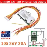 10S 36V 30A Li-ion Cell Battery Protection BMS PCB Board W/ Equalizer Board
