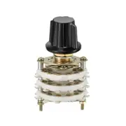 6P5T 6 Pole 5 Throw 3Deck Band Channel Rotary Switch Selector with Plastic Knob