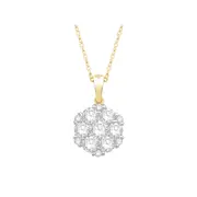 Flower Necklace with 3/4ct of Laboratory Grown Diamonds in 9kt Yellow Gold