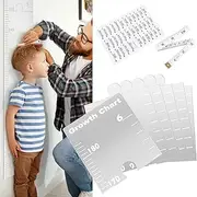 FwQoFvk 3 in 1 Acrylic Mirror Growth Chart, Decorative Wall Mounted Mirror, Puzzle Growth Chart, Height Measuring Puzzle Mirror for Home Nursery, 25x29.5cm