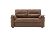 Sarantino Distressed Fabric Sofa Bed Couch Lounge - Brown