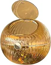 Large Capacity Coffee Capsule Storage Box Pantry Bar Transparent Storage Rack Capsule Coffee Tea Bag Storage Box with Lid(Yellow Circle)