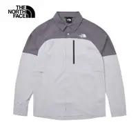 在飛比找PChome24h購物優惠-The North Face北面男款灰色吸濕排汗防曬休閒長袖