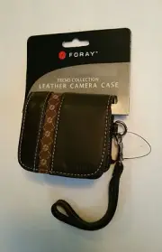 Foray Trend Collection Leather Camera Case with Wrist Strap Brand New Great Gift