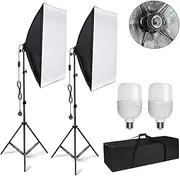 YISITONG 20"X28" Softbox Photography Lighting Kit 2X 25W Continuous Lighting System Photo Studio Equipment Photo Model Portraits Shooting Soft Box with 2pcs E27 Video