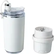 Rechargeable Portable Blender | 300ml Insulated Smoothie Maker for Travel & Gym | Food-Safe Stainless Steel Blades, Leakproof Design & USB Charging (Off-White)