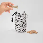 Cocopup London Drawstring Dog Treats Pouch Monochrome Spots