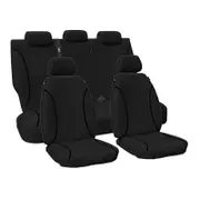 For Toyota Prado 150S 2009-2021 TRADIES Black Waterproof Canvas Fr&Re Seat Covers
