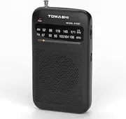TOMASHI Portable AM/FM Radio, Battery Powered Radio with Earphone Jack