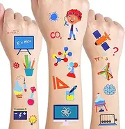 24 Sheets Science Temporary Tattoos, Birthday Decorations Science Party Favors
