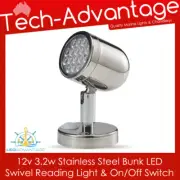 12V 16-LED BOAT BUNK/CABIN/CARAVAN READING SWIVEL/PIVOT LIGHT & INBUILT SWITCH